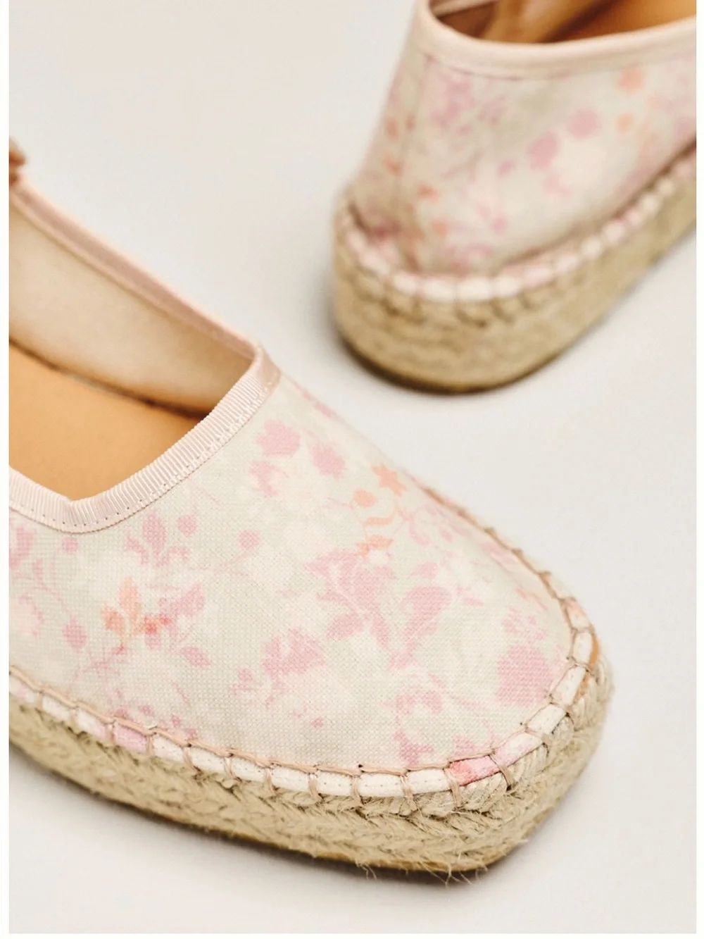 Anthropologie Maeve Floral Pink Mary Jane Espadrille Shoes